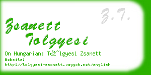 zsanett tolgyesi business card